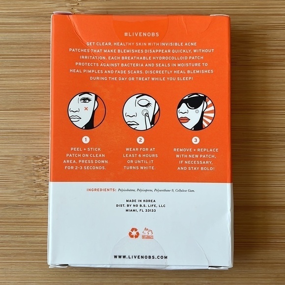Brand New No B.S. Set of Two Acne Patches Healing Invisible Intensive Overnight - Picture 6 of 7